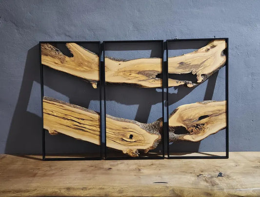 3 Piece Olive Wood Wall Decor, Wall Art, Wood Wall Art