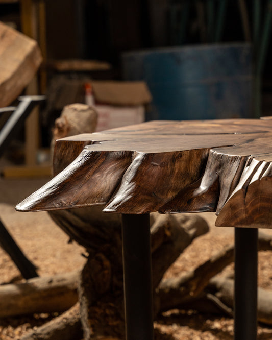 Live Edge Center Table – Walnut Finish