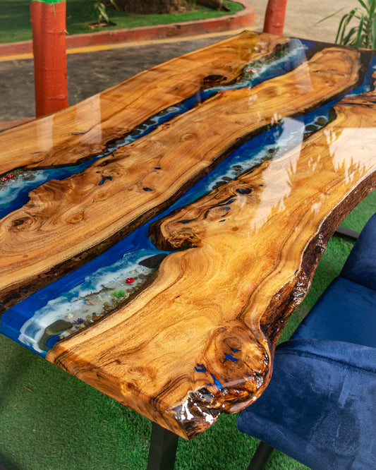 Ocean Themed Epoxy Resin Tabletop Coastal Design | Craft Edges