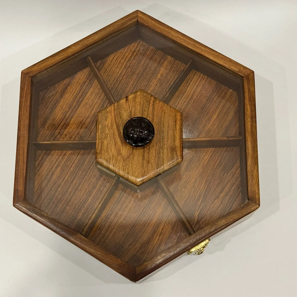 Glass Front Open Wooden Dry Fruit Box 12"
