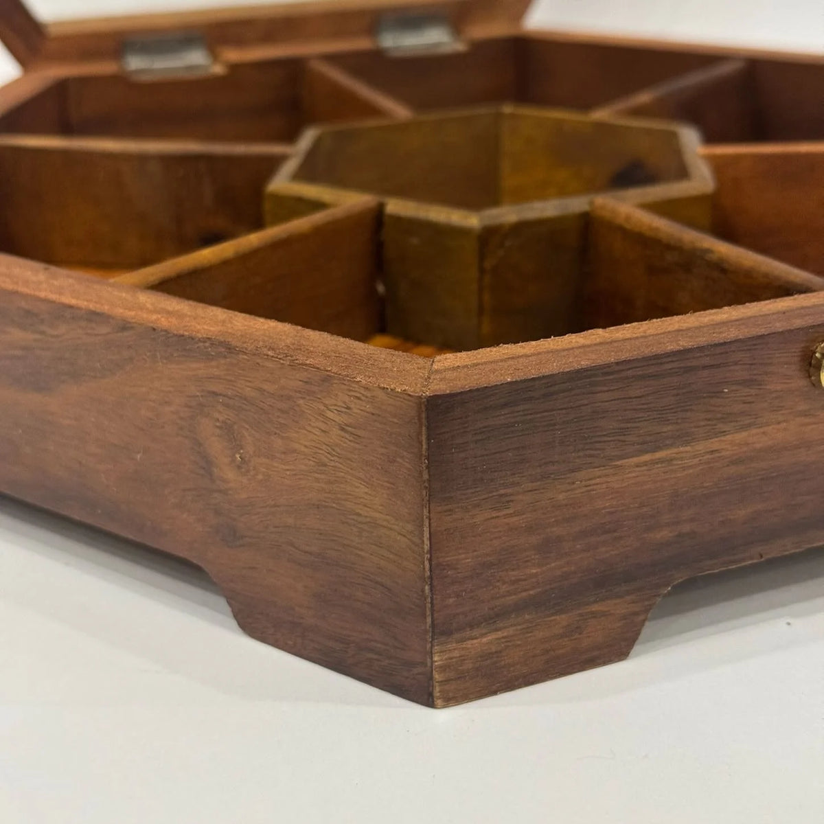 Glass Front Open Wooden Dry Fruit Box 12"