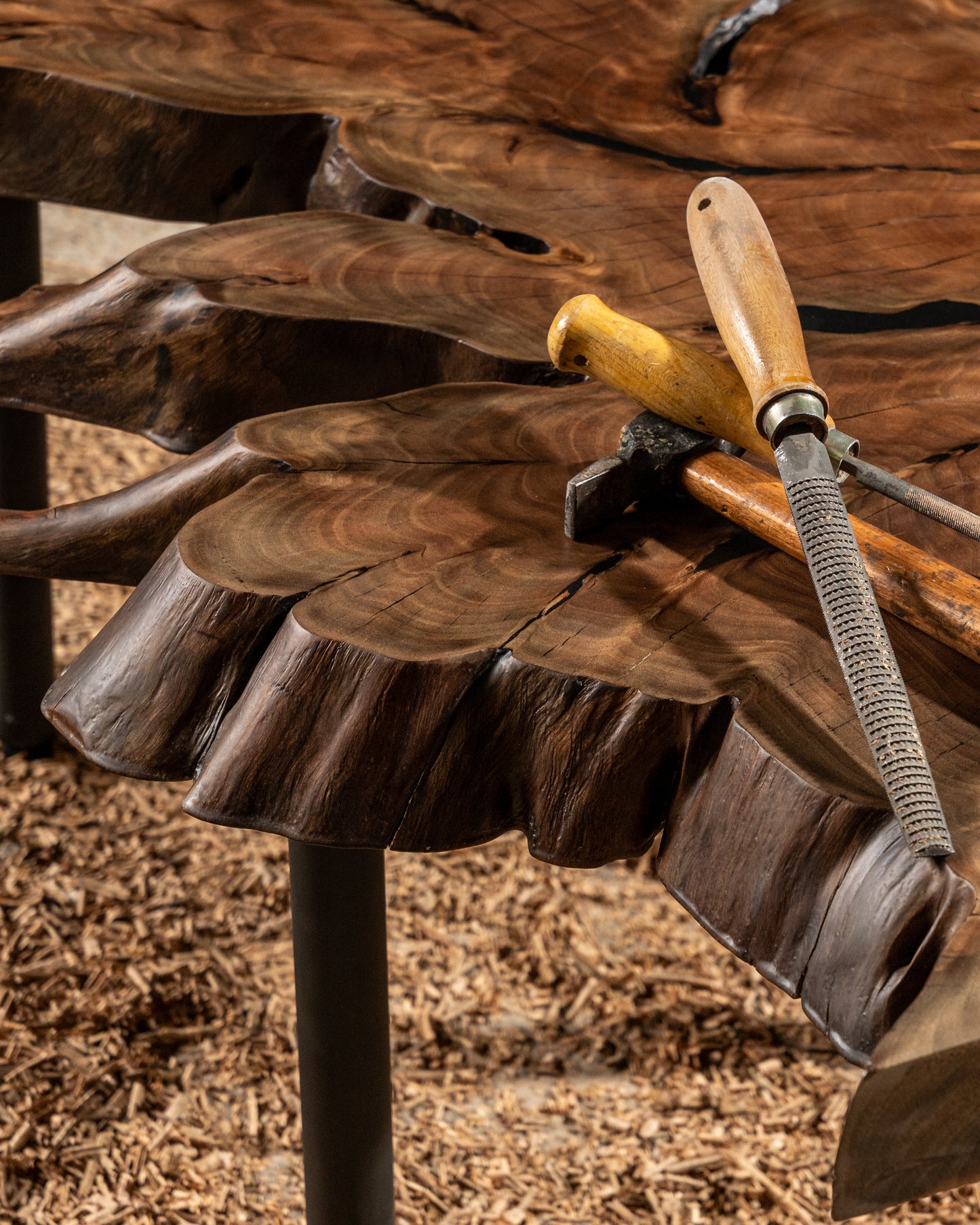 Live Edge Center Table – Walnut Finish