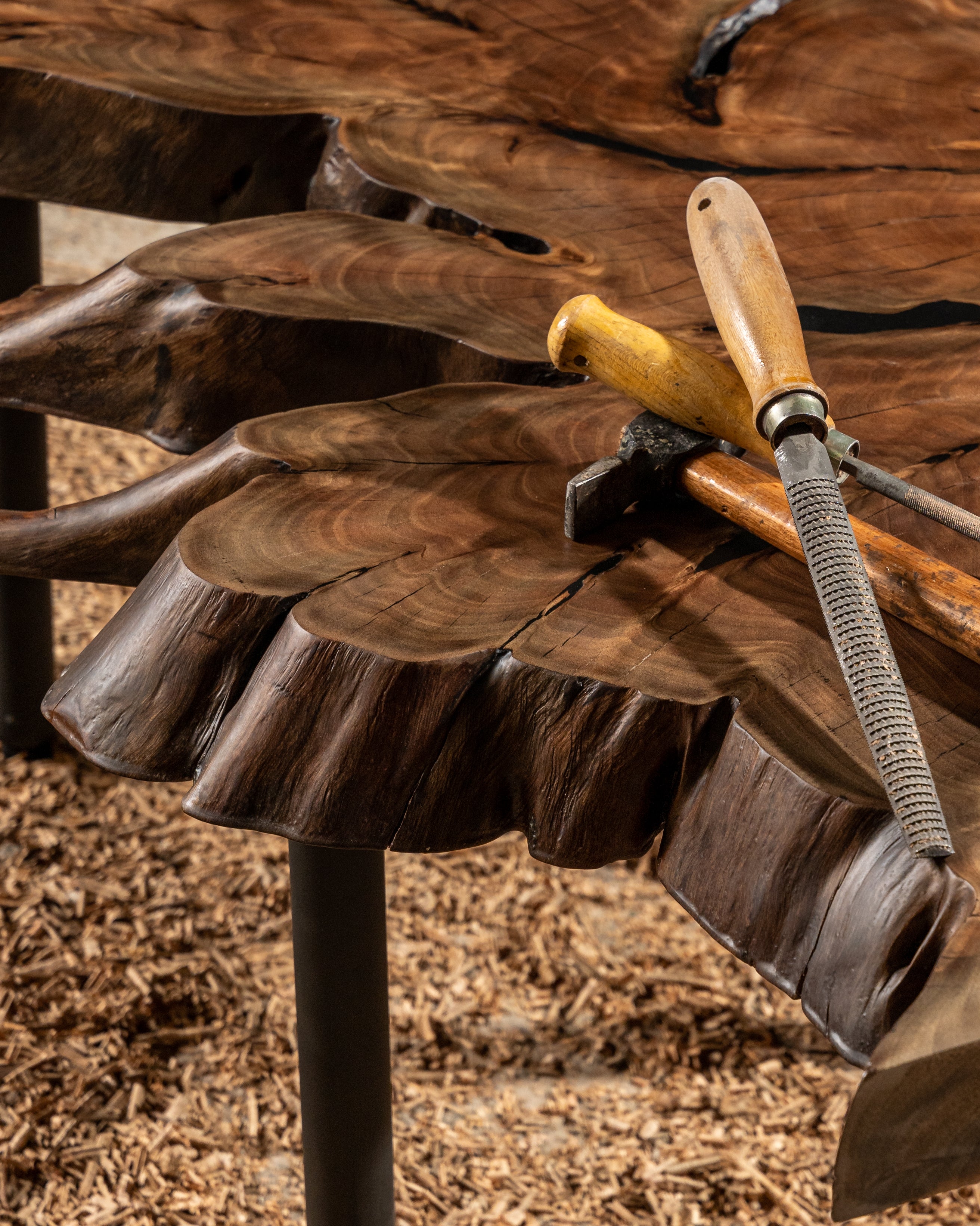 Live Edge Center Table – Walnut Finish