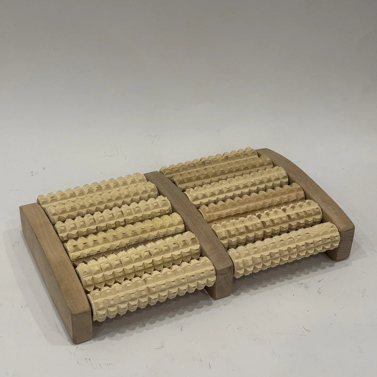 Wooden foot massager roller in solid wood, handmade by Craft Edges, view 1 of 3