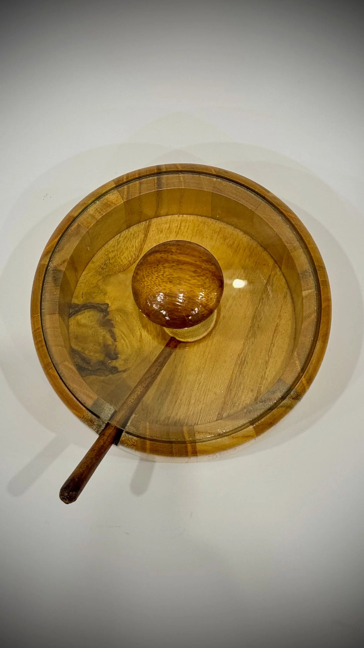Multiwood Sugar Pot with Glass Lid and Spoon