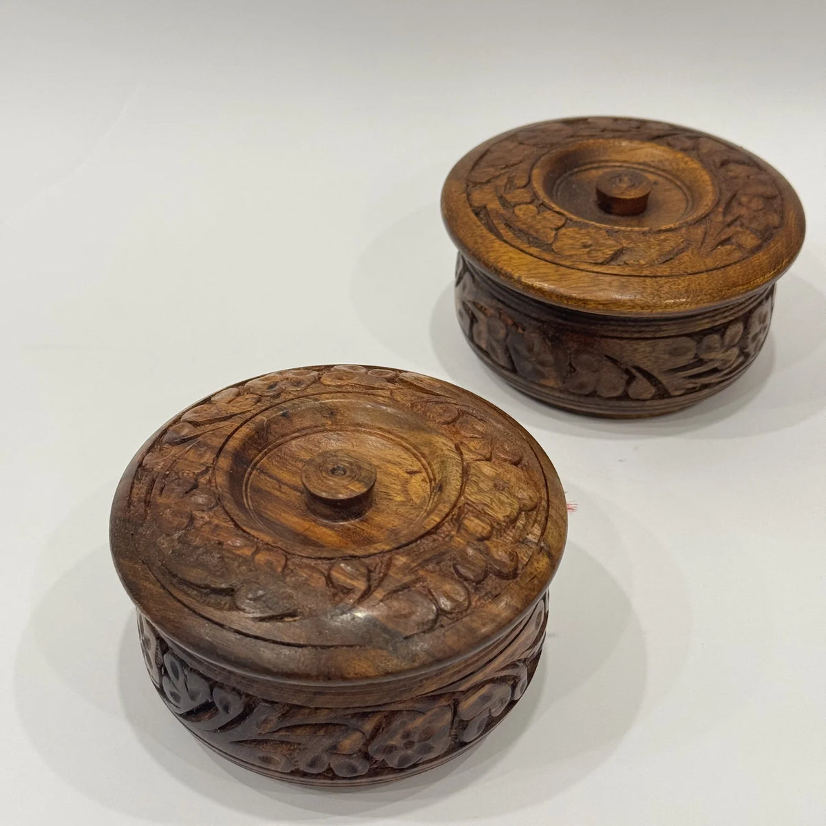 Carved wooden tea mat with matching coasters, handmade by Craft Edges, view 1 of 4
