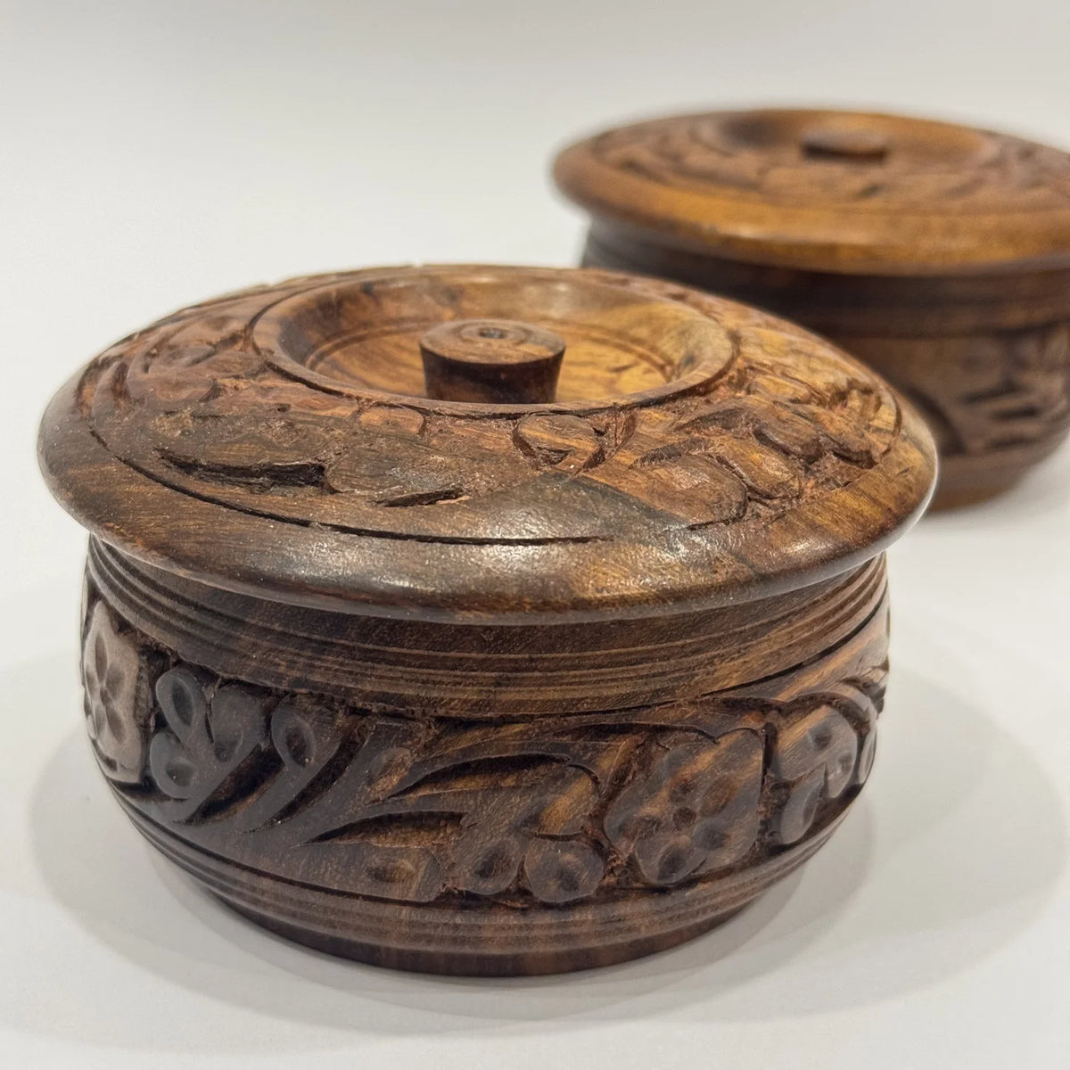 Carved wooden tea mat with matching coasters, handmade by Craft Edges, view 2 of 4