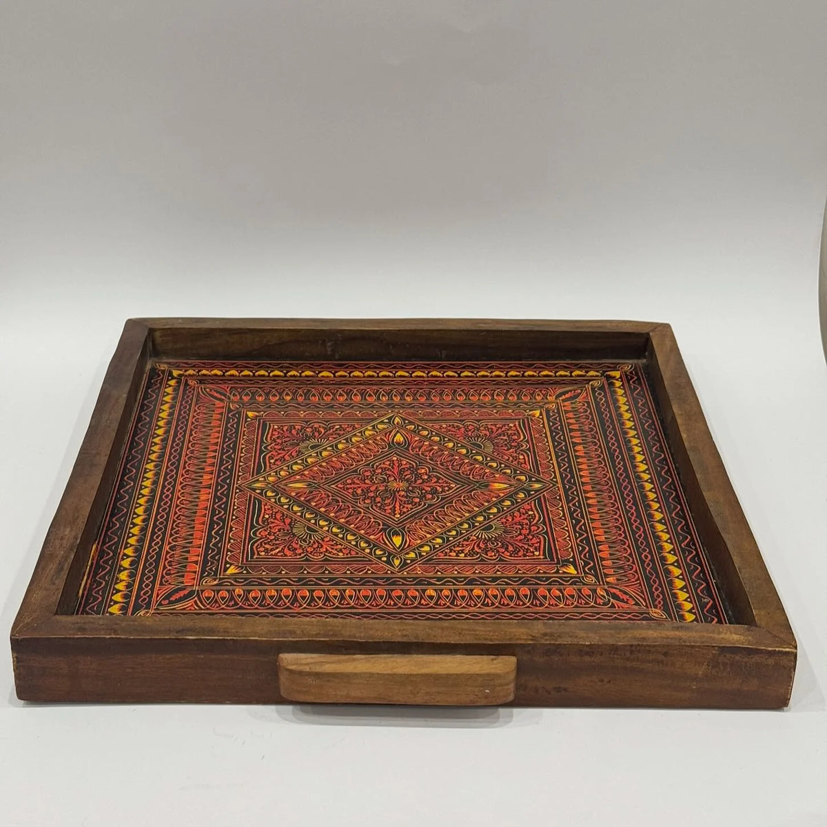 Naqshi Art Hand Painted Wooden Tray