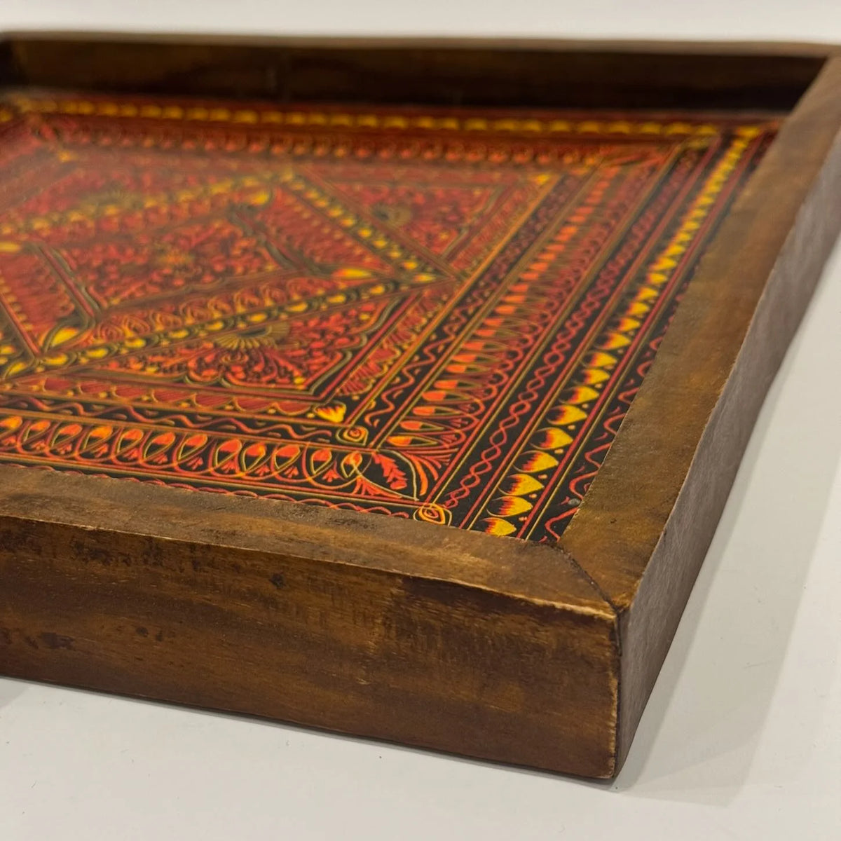 Naqshi Art Hand Painted Wooden Tray