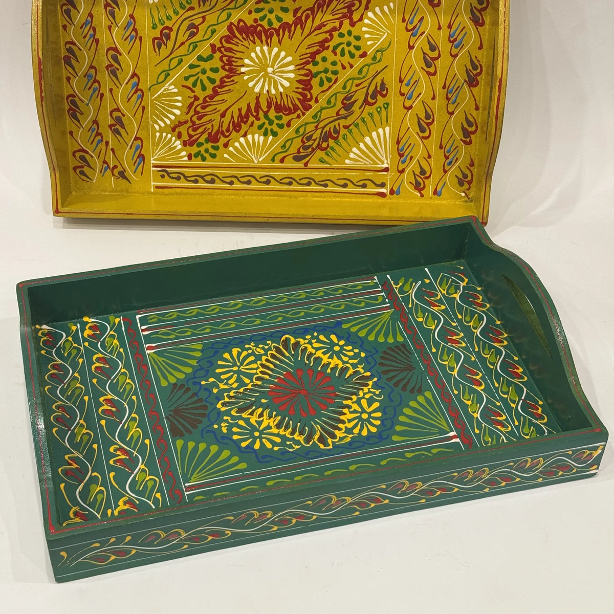 Truck art hand painted wooden serving tray, handmade by Craft Edges, view 5 of 6