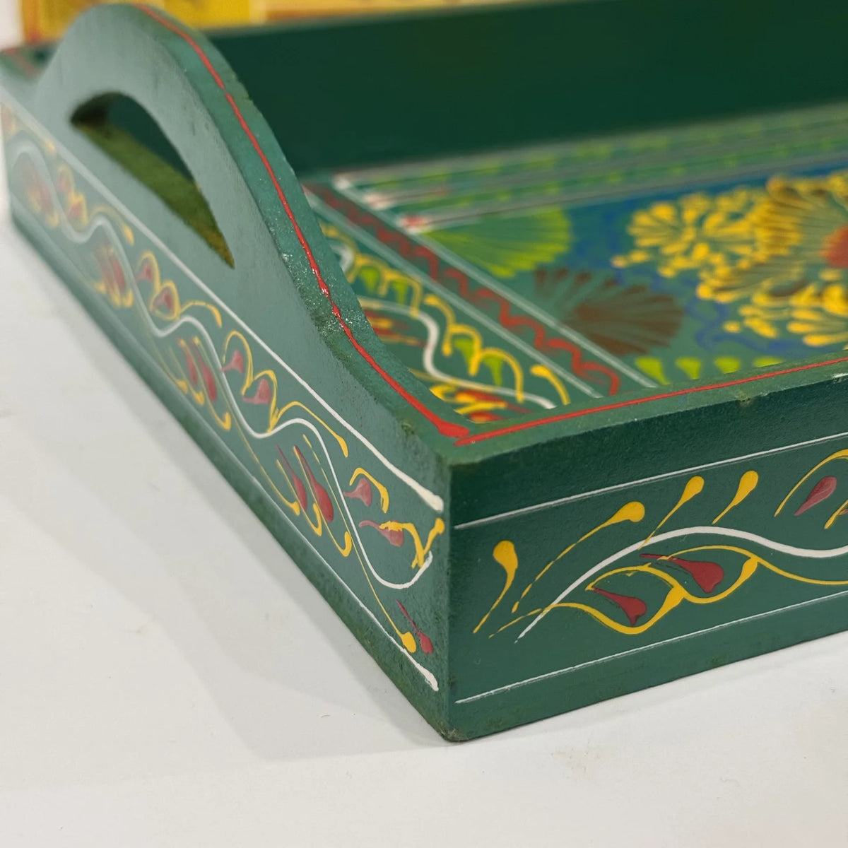 Truck art hand painted wooden serving tray, handmade by Craft Edges, view 6 of 6