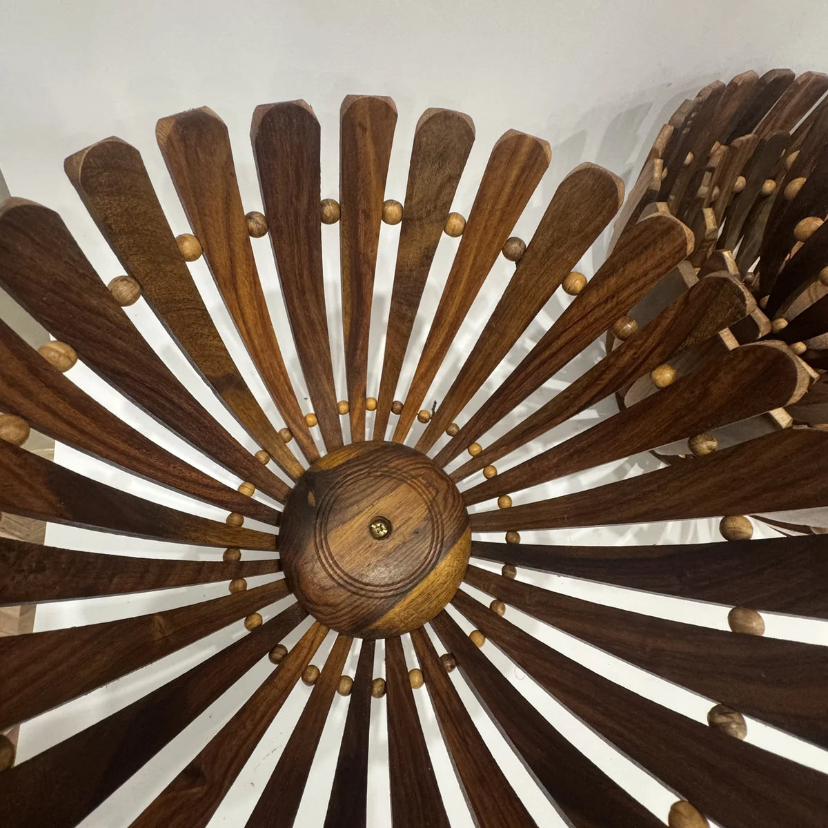 Wooden flower cut fruit basket in solid wood, handmade by Craft Edges, view 6 of 6