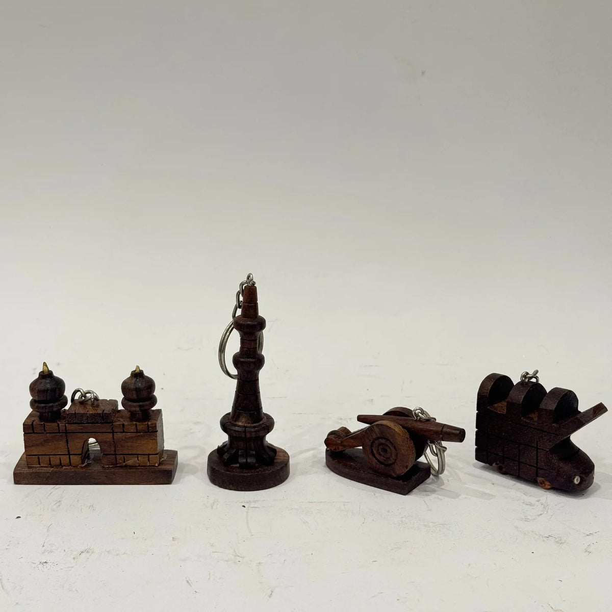 Wooden keychain in solid wood, handmade by Craft Edges, view 1 of 11