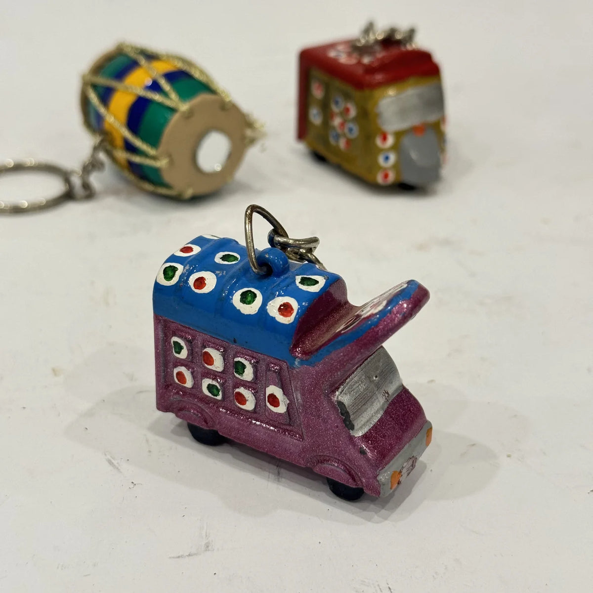 Wooden keychain in solid wood, handmade by Craft Edges, view 10 of 11
