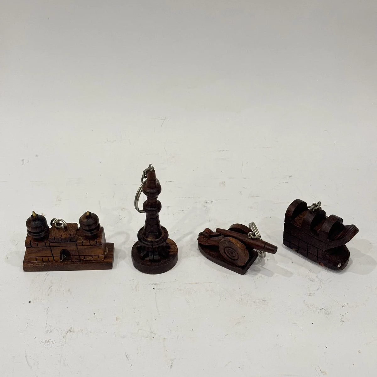 Wooden keychain in solid wood, handmade by Craft Edges, view 2 of 11
