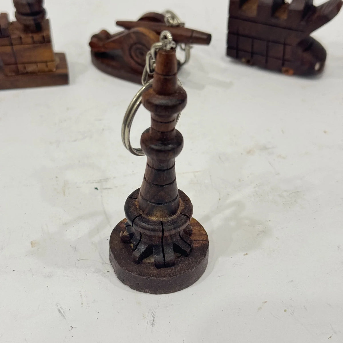 Wooden keychain in solid wood, handmade by Craft Edges, view 3 of 11
