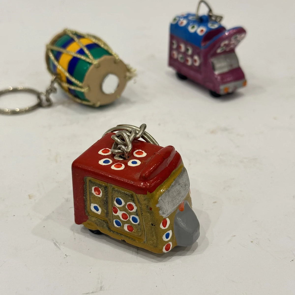 Wooden keychain in solid wood, handmade by Craft Edges, view 9 of 11