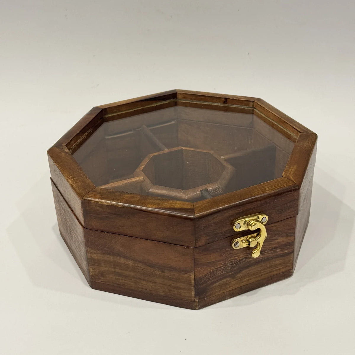 Wooden spice and dry fruit box, 8 inch, handmade by Craft Edges, view 1 of 4