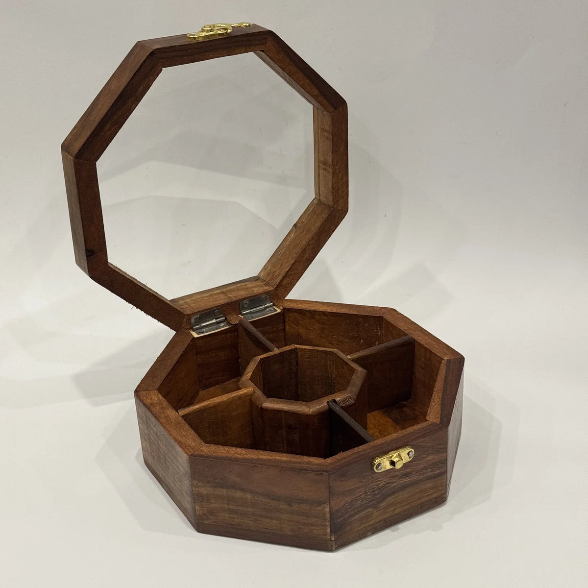 Wooden spice and dry fruit box, 8 inch, handmade by Craft Edges, view 3 of 4