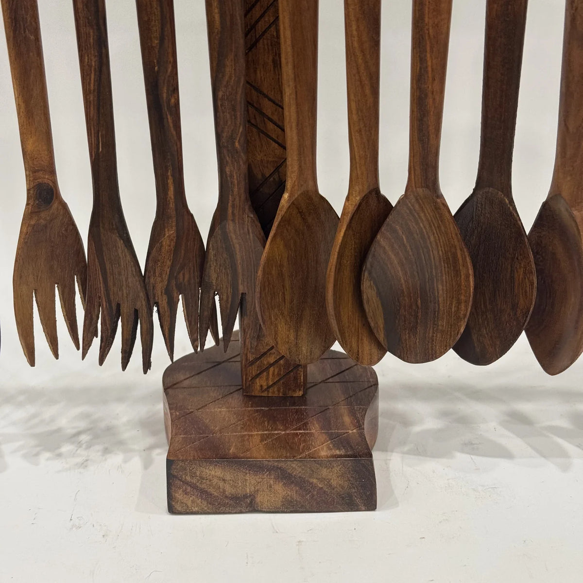 Wooden spoon set with a small stand, handmade by Craft Edges, view 2 of 3